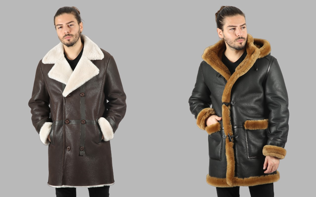 Men's lambskin shearling coat online