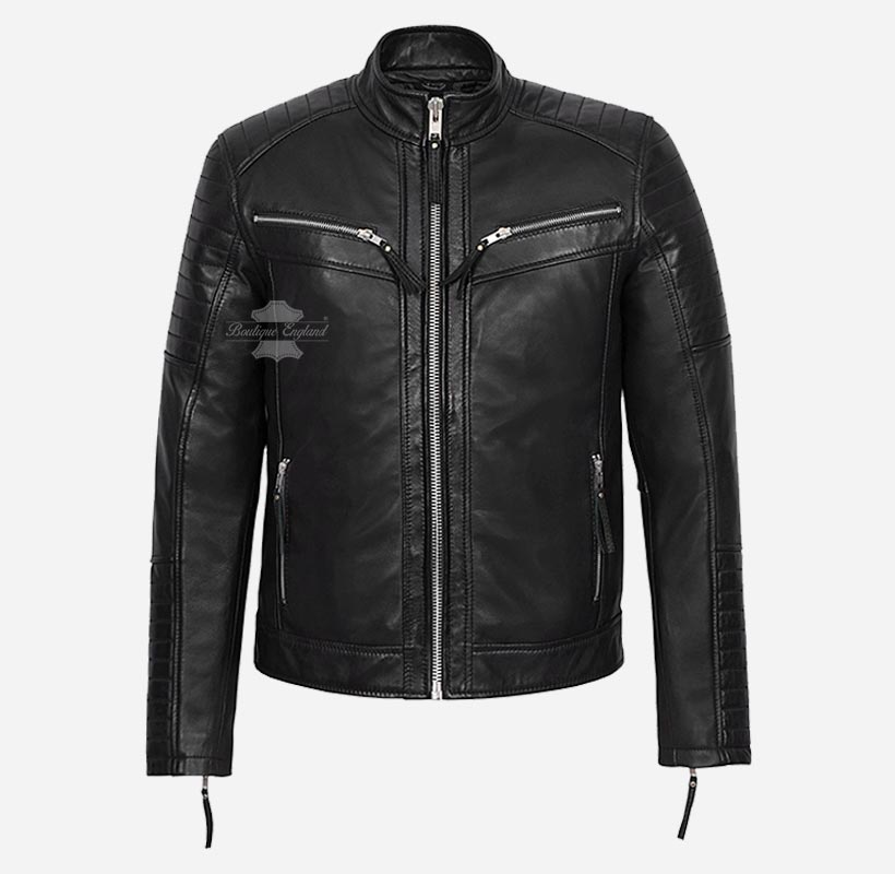 The Scarlet Biker Leather Jacket For Men's Classic Racer Jacket