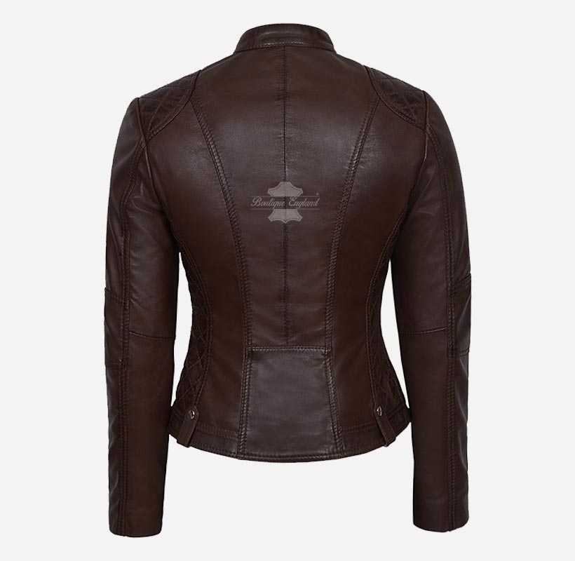 GIANNA Women Leather Biker Jacket Casual Fashion Jacket