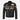 Black Hills Mens Biker Leather Jacket Black Badge Detailing