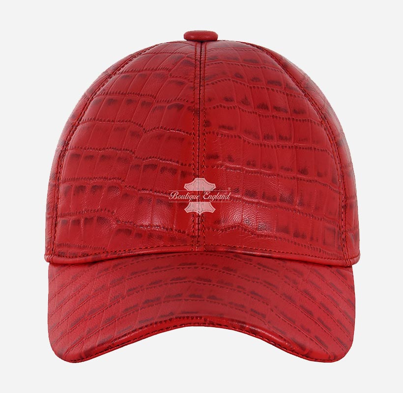 Unisex Croc Print Leather Baseball Caps Adjustable Casual Sports Hats