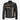 KENWORT HERREN SCHWARZE LEDER BIKERJACKE Beige Streifen