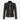 MARNIE Women's Black Leather Biker Jacket with Beige Trims
