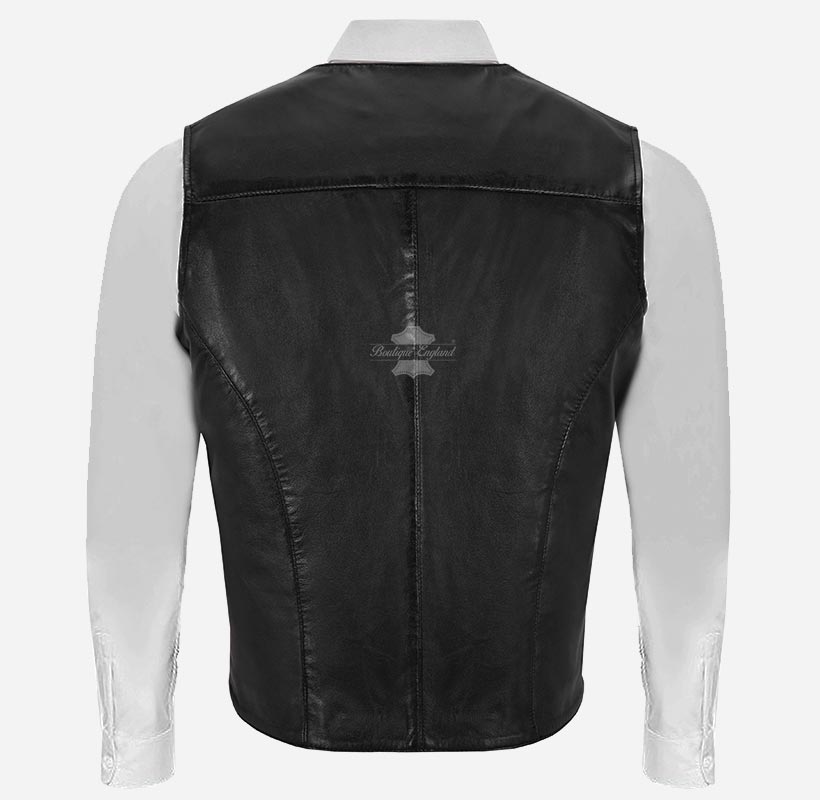 ALTON Men's Leather Waistcoat Classic Party Leather Vest