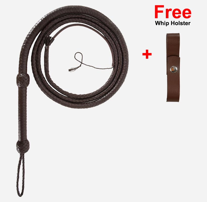 INDIANA JONES Leather Bull Whip Hunter with Free Holster