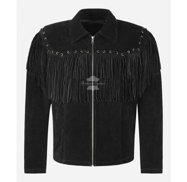 Black Suede Fringe Jacket