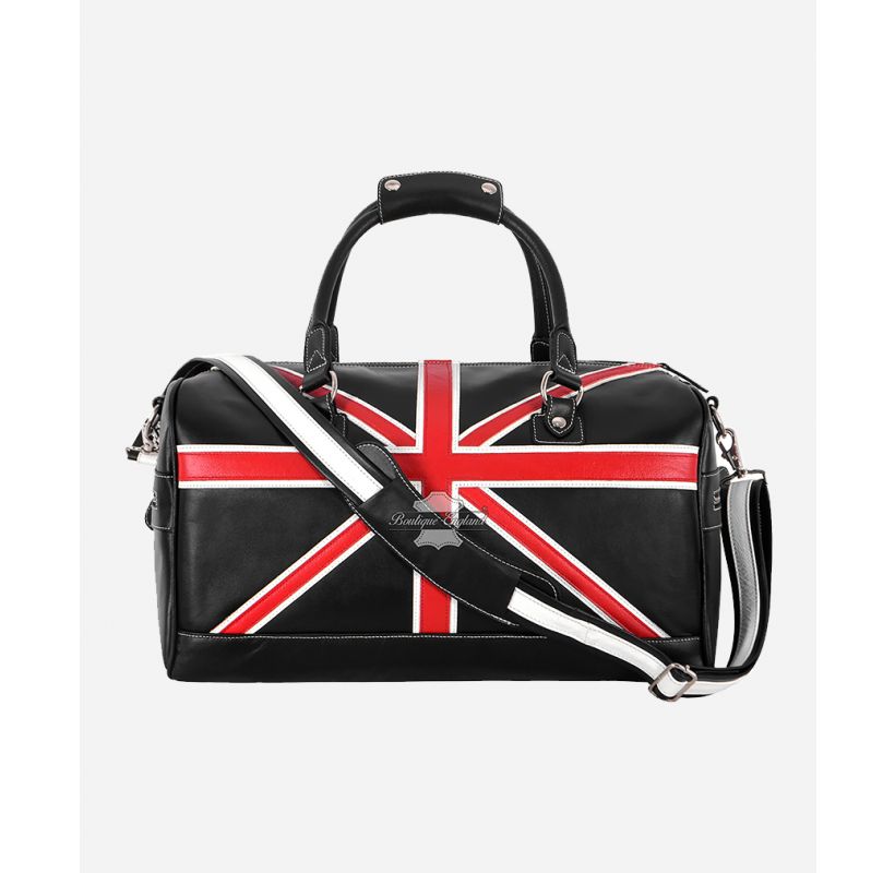 UNION JACK Weekend Bag Genuine Leather Luggage Travel Holdalls Duffle Bag