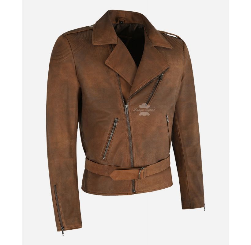 TENET Movie Leather Jacket Dirty Brown Film Inspired Jackets
