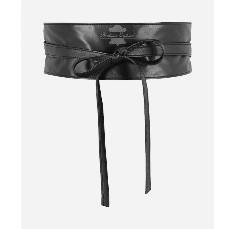 Ceinture Obi Large Femme Noire ZKGYUS - Ceinture Taille Haute Avec Lacets Et Dentelle, Accessoire Mode Élégant