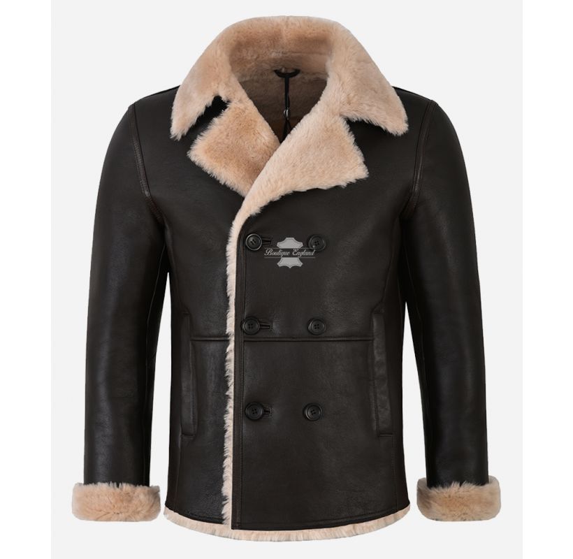Arktischer zweireihiger Lammfellmantel Klassischer Shearling