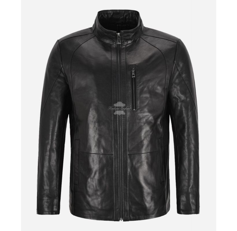 Mission Black Veg Tanned Leather Jacket Black Soft Lambskin Jacket