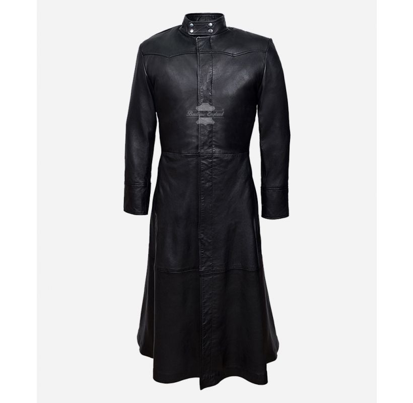 MATRIX NEO Full length leather Coat Keanu Reeves Leather Coat