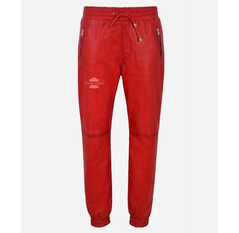 Leather Jogging Bottom Men's Leather Trousers Track Pants