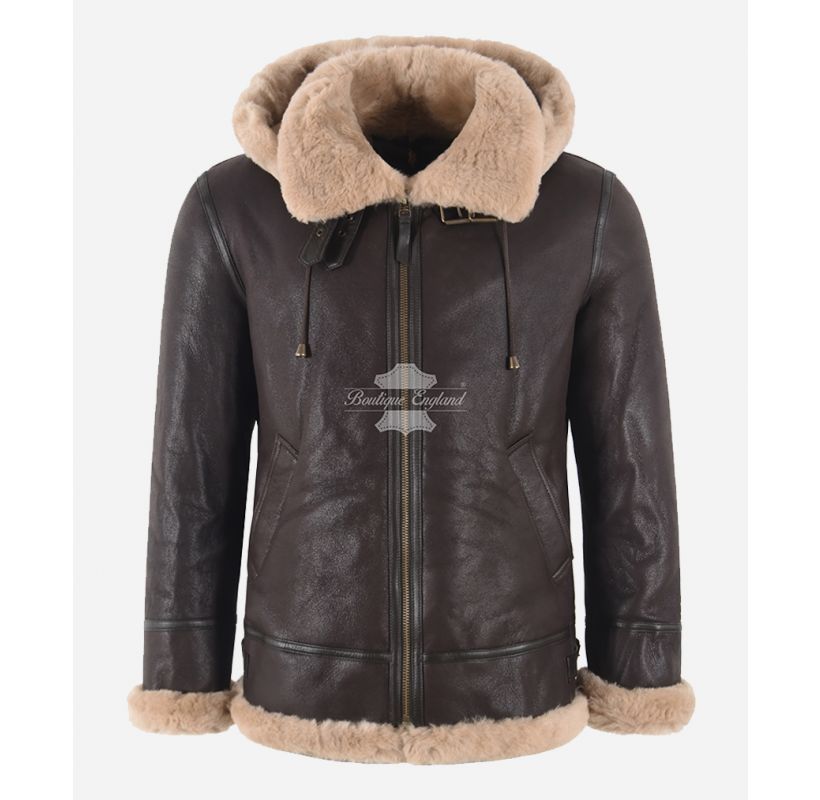 B3 RAF Aviator Men's Shearling Flying Bomber Genuine Leather Jacket