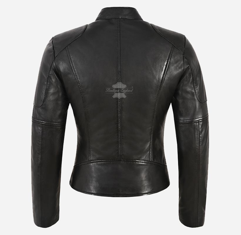 Amabel Ladies Black Leather Jacket Biker Style Leather Jacket