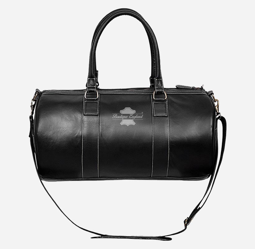Round Holdall Leather Weekend Bag Travel Bag Duffel Gym Bag