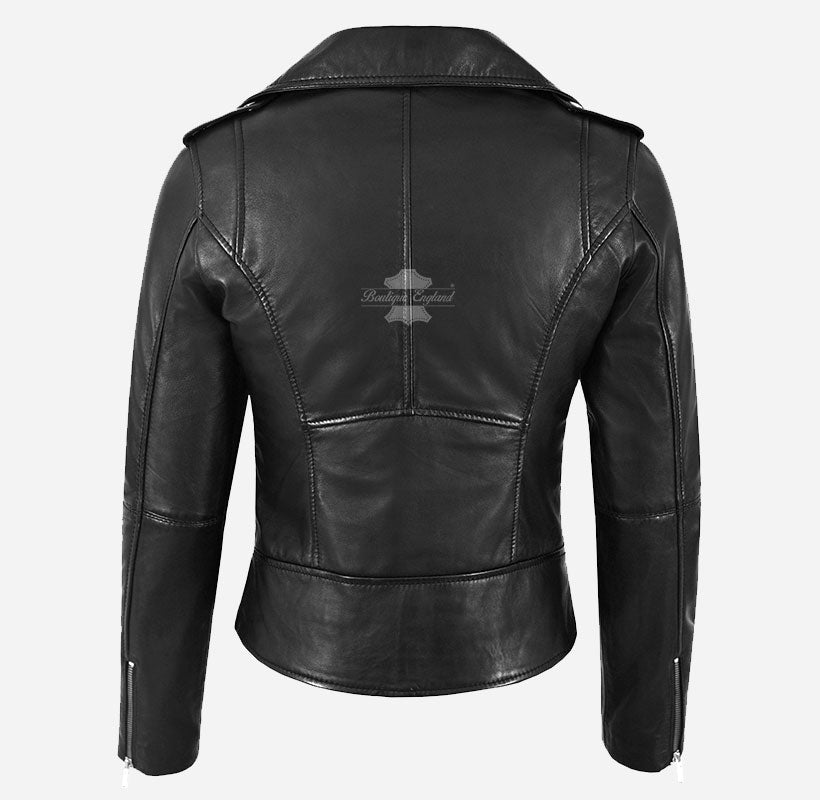 Inês Biker Leather Jacket For Ladies Fitted Fashion Leather Jacket