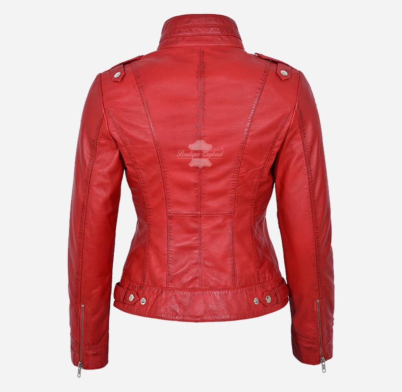 ELOISE Women Biker Leather Jacket Fitted Fashion Leather Jacket