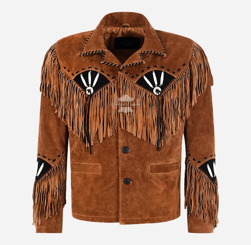 WEST HERITAGE Suede Fringe Jacket Cowboy American Native Jacket