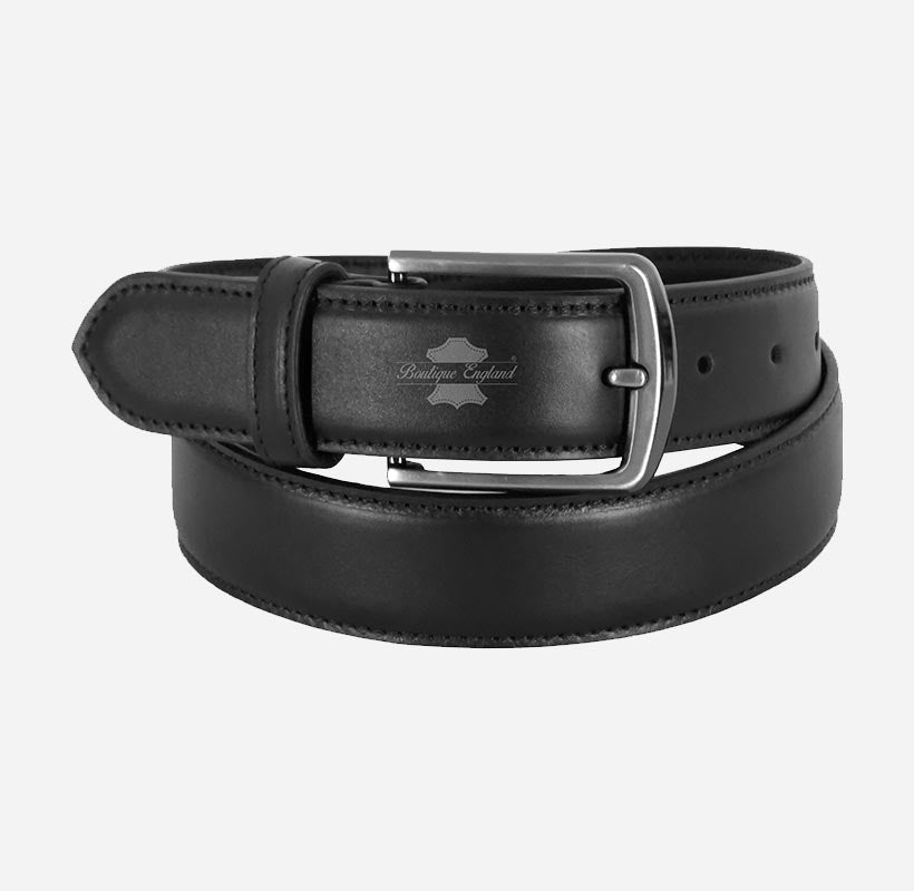 Men's Leather Belt with Buckle Formal Dress Belts
