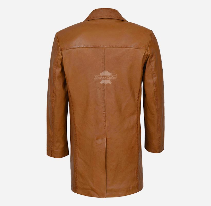 REEFER Men's Leather Coat LONG Leather JACKET – Boutique England