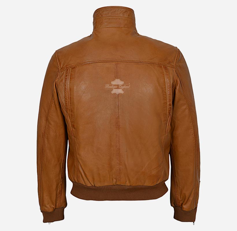 Fafnir Men's Leather Bomber Jacket Soft Lambskin Fitted Jacket