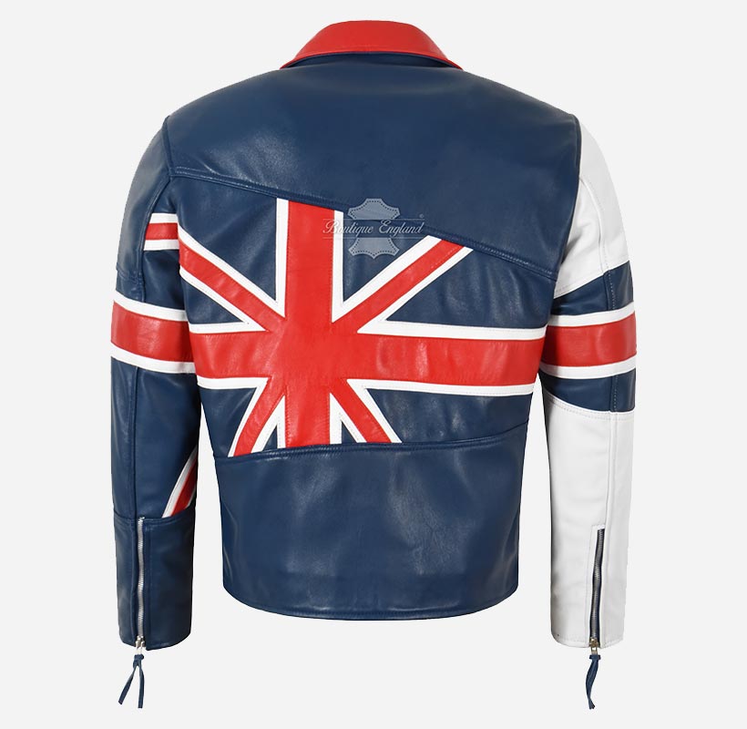 UNION JACK Men’s UK Union Flag Leather Jacket