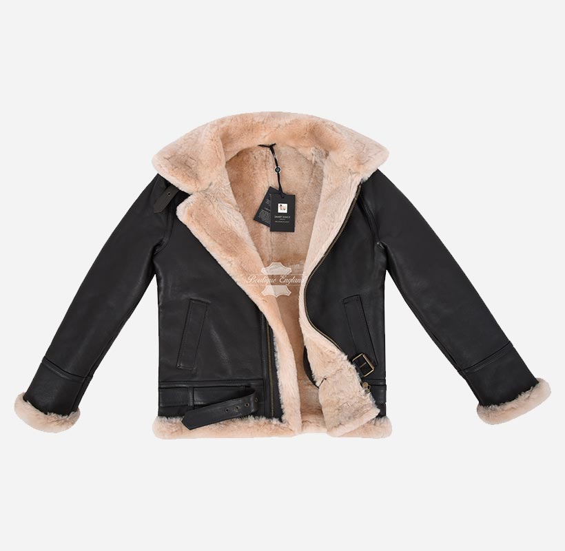 AVIATOR Herren Classic B3 Schaffell-Bomberjacke Shearling-Jacke