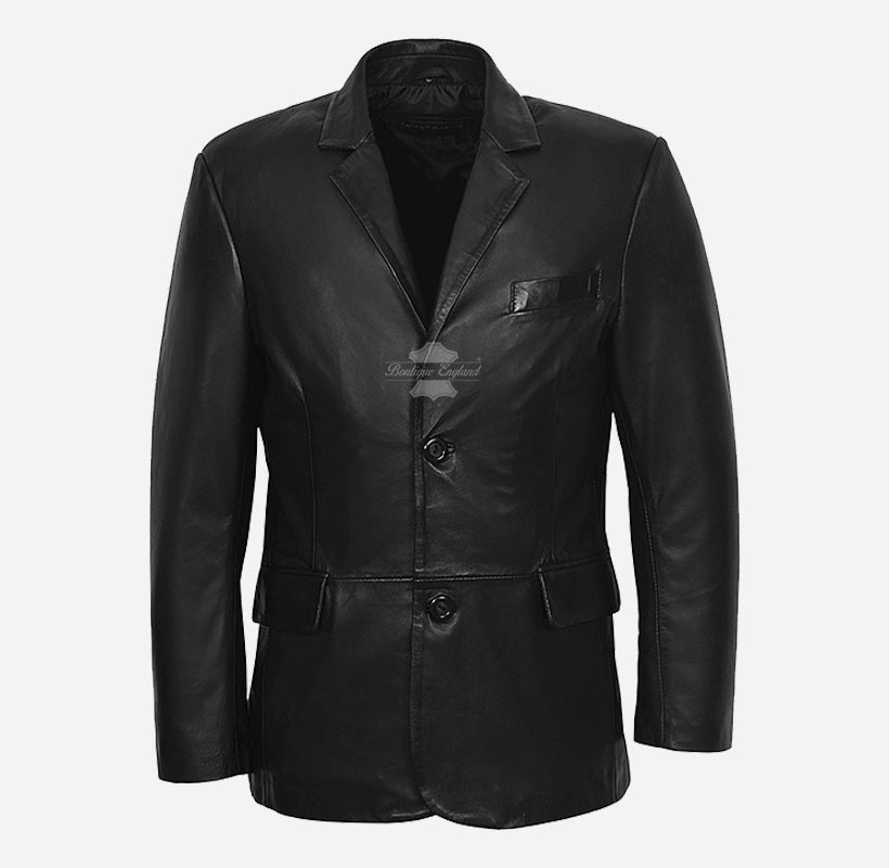 SANTINO Men's Leather Blazer Jacket Soft Leather Coat – Boutique England