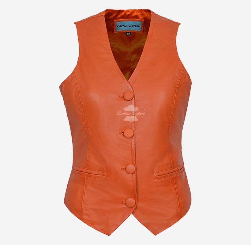 ZITA Ladies Leather Waistcoat Party Casual Soft Leather Vest