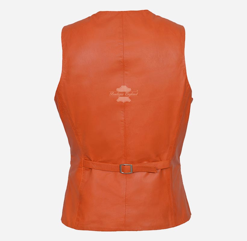 ZITA Ladies Leather Waistcoat Party Casual Soft Leather Vest