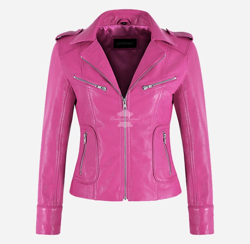 RIDER LADIES BIKER Leather JACKET FITTED FASHION Leather JACKET ...