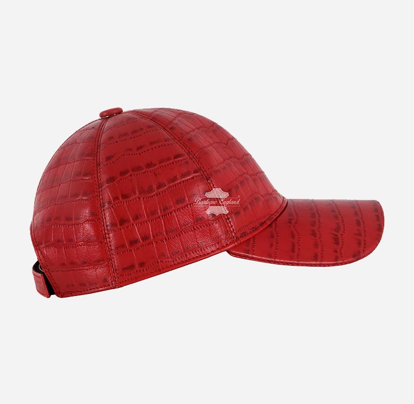 Unisex Croc Print Leather Baseball Caps Adjustable Casual Sports Hats