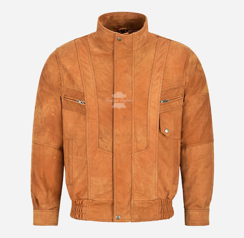 WINSDOR Real Leather Bomber Jacket For Mens Classic Vintage Jacket