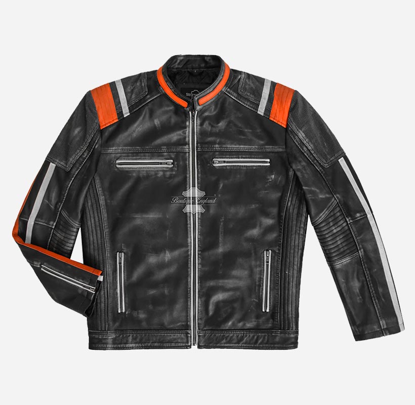 Nomadic Waxed Vintage Men's Biker Leather Jacket