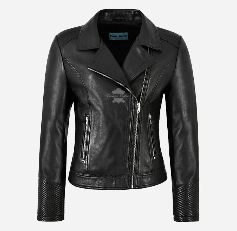 WESTWIND Black Leather Biker Jacket For Women Soft Real Leather