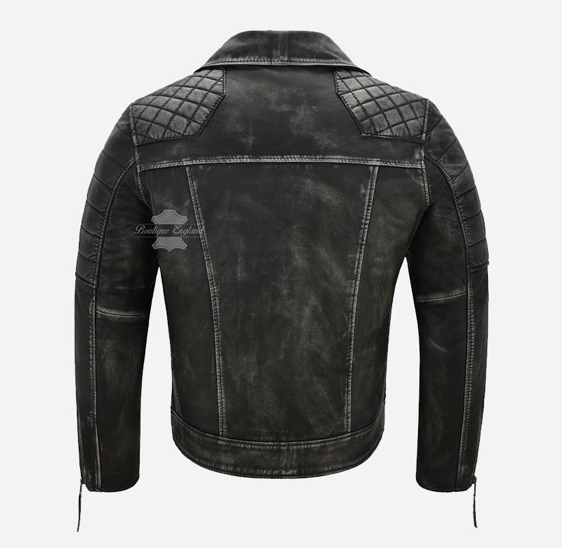 CHROME CRUISER Vintage Biker Leather Jacket Men's Leather Jacket