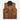 KOBON Gilet en cuir marron clair pour homme Gilet de pêcheur en cuir