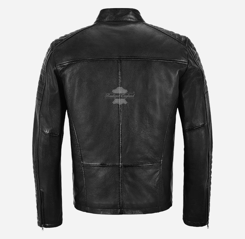 Conveyer Biker Style Leather Jacket For Mens Fashion Racer Jacket