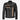 KENWORT MEN'S BLACK LEATHER BIKER JACKET Beige Stripes