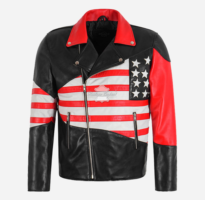 Men's AMERICAN FLAG Leather Jacket