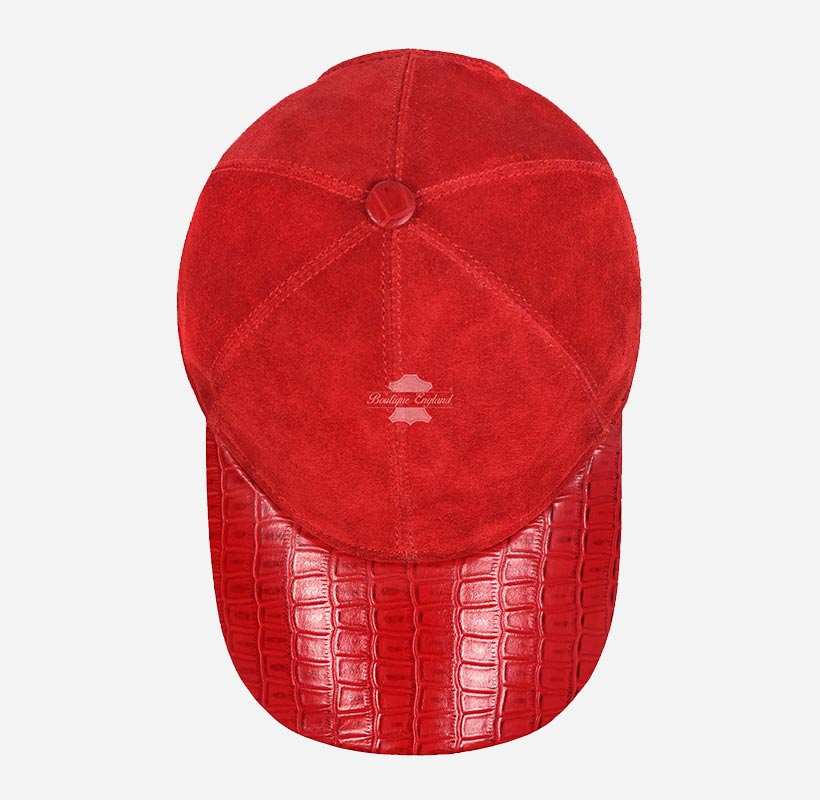UNISEX Suede BASEBALL CAP Hip-Hop Cap Croc Print Leather Visor