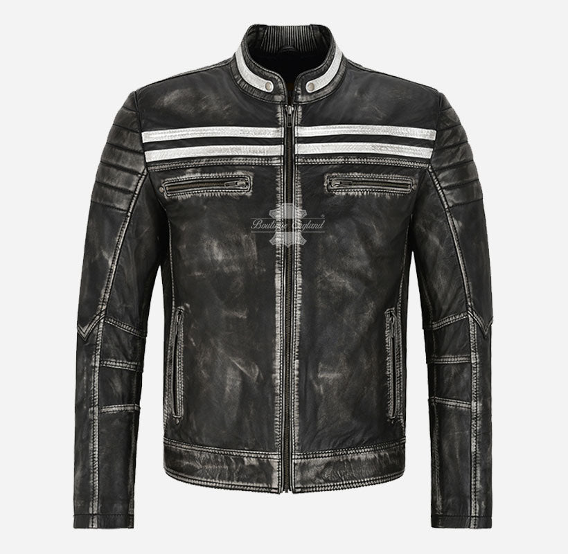 Retro Rider Layer Retro Rider Mens Leather Biker Jacket Vintage Waxed Leather Jacket ...