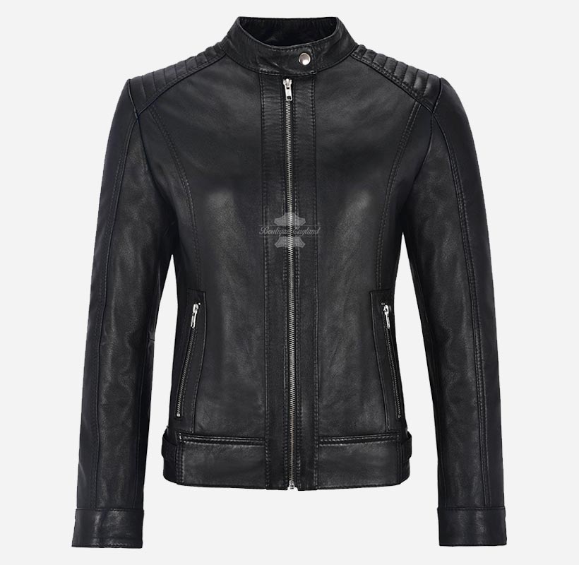 Seraphic Ladies Biker Leather Jacket Slim Fit Leather Jacket