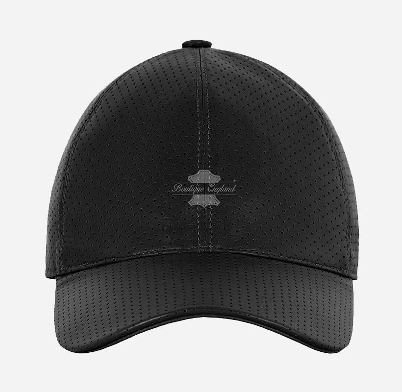Unisex Perforated Leather Baseball Cap Leather Hat
