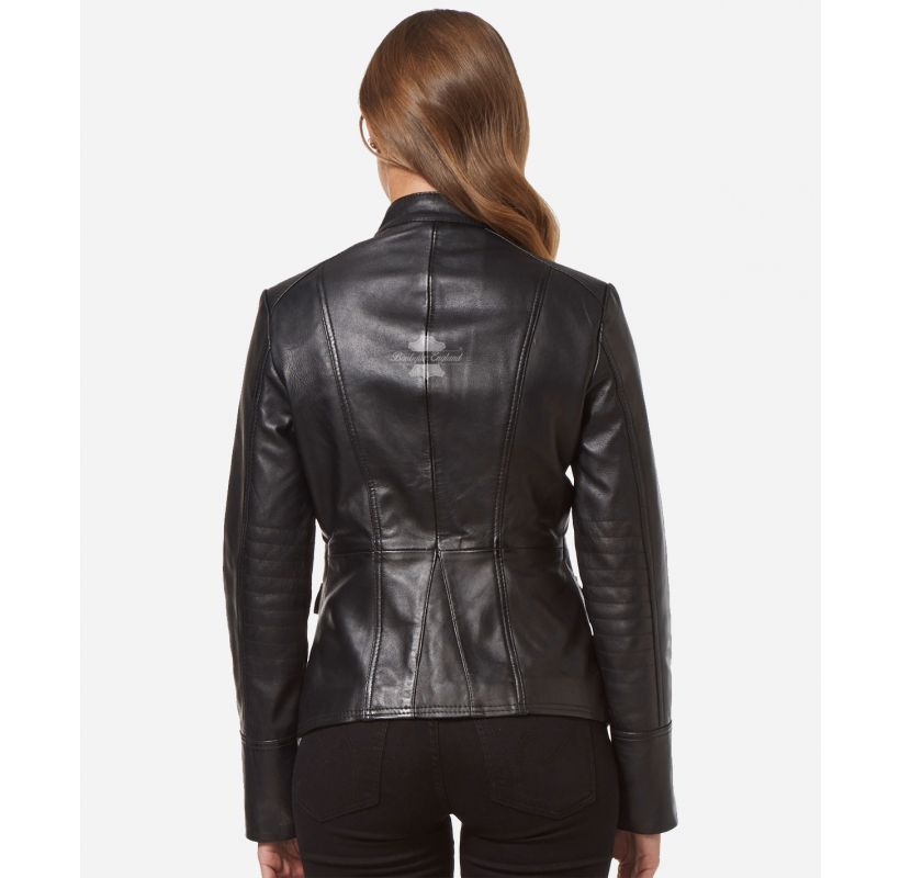 VICTORY Ladies Leather Jacket Military Parade Style Classic Studded Women Leather Jacket 8976