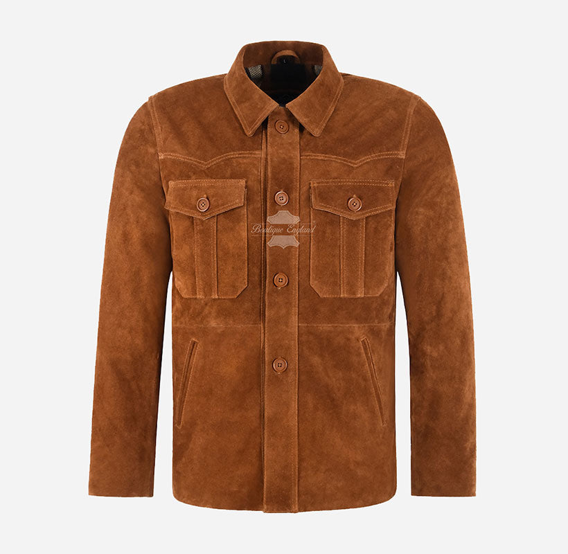 TRUCKER Box Jacket Over Shirt Style Veste en cuir pour homme