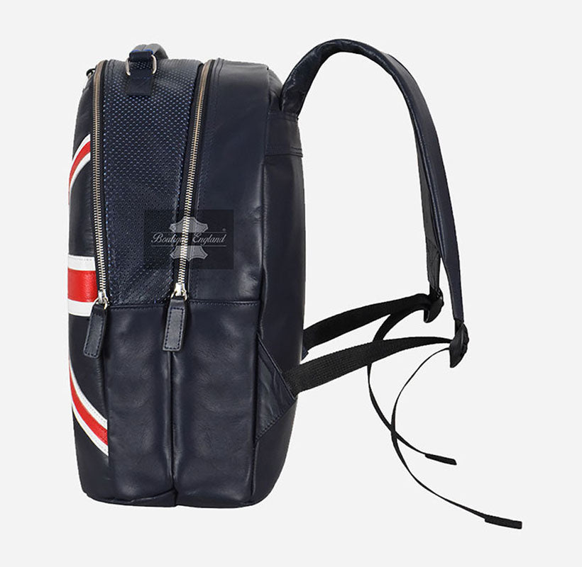 british flag laptop backpack Unisex Union Jack Backpack Leather Laptop Friendly College Office Bag – Boutique England