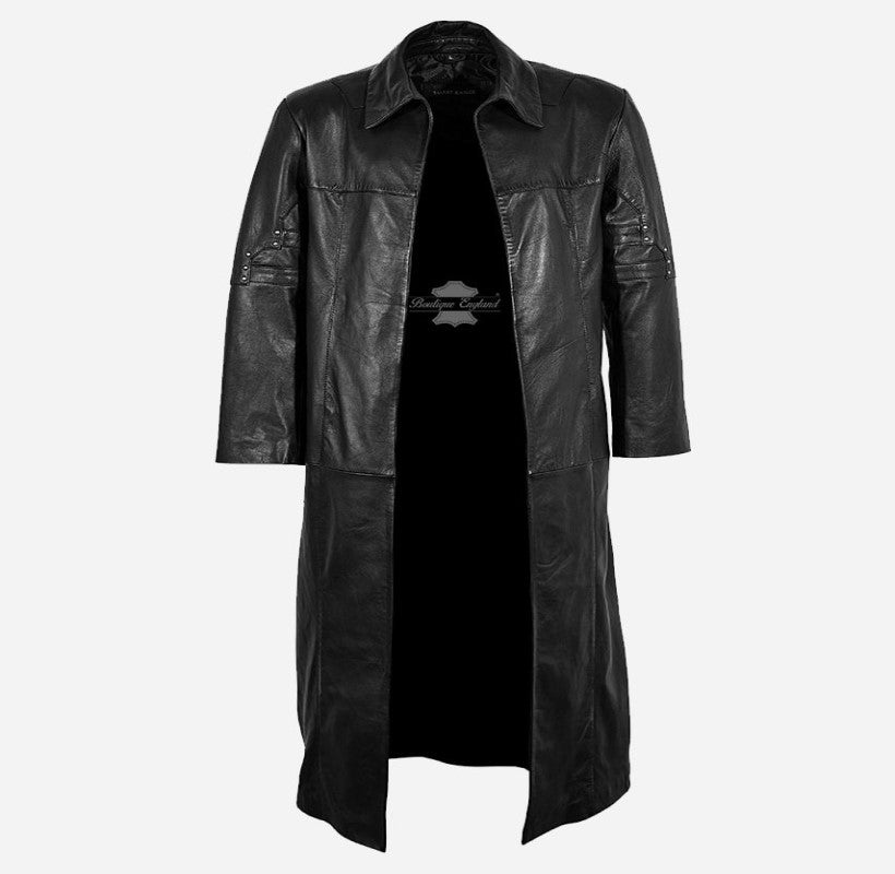 The Dark Tower Leather Long Coat Roland Deschain Black Overcoat