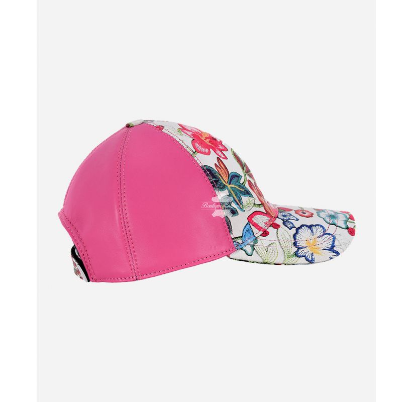 Leather Baseball Caps Floral Print Adjustable Casual Sports Hat Unisex Caps